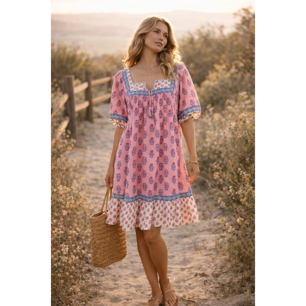 Old Navy Pink and White Floral Mini Dress